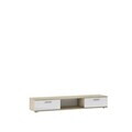 Comoda TV ADRK, Sella, 176x40x28 cm, PAL laminat, alb lucios/sonoma
