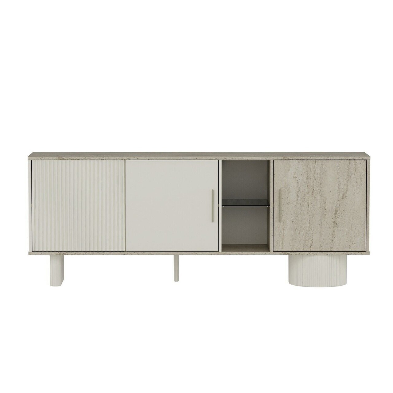 Consola, Hanah Home, Valento, 208x80x45 cm, Piatră Lunii / Travertin — imaginea 5