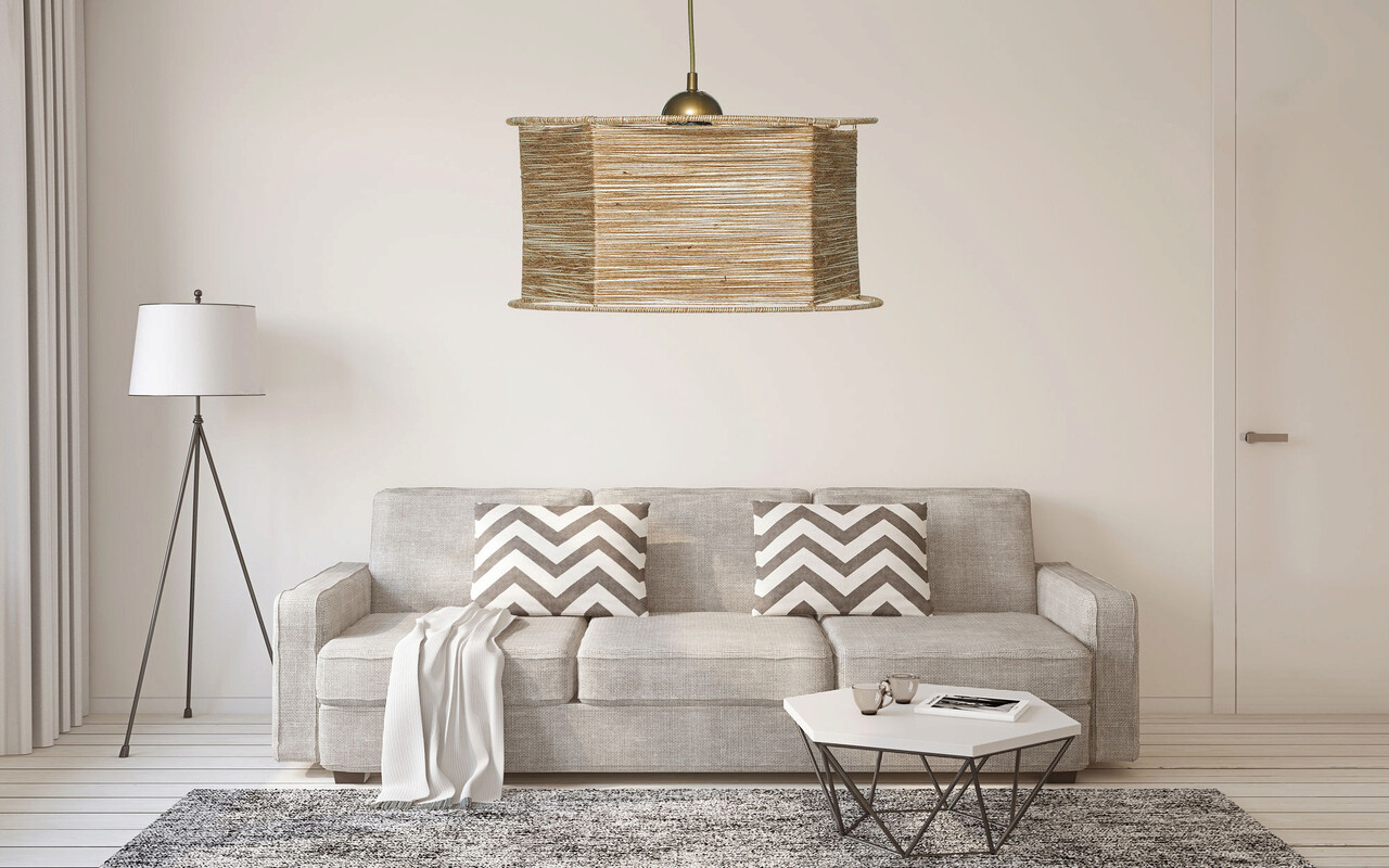 Lustra FullHouse 390FLH1694 Iuta lucrata manual Ecru / Maro