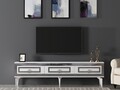 Comoda TV, Olivia, Karya, 180x44.6x29.6 cm, PAL , Alb / Argintiu