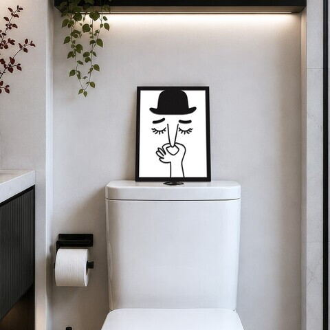 Tablou decorativ, Quiet Gentleman, Dimensiune: 20 x 25 cm, Alb/Negru
