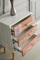 Comoda Liza, Kalune Design, 50x35x68 cm, alb/natural