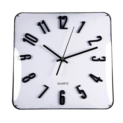 Ceas de perete Lewis, Versa, Ø31 cm, sticla, alb