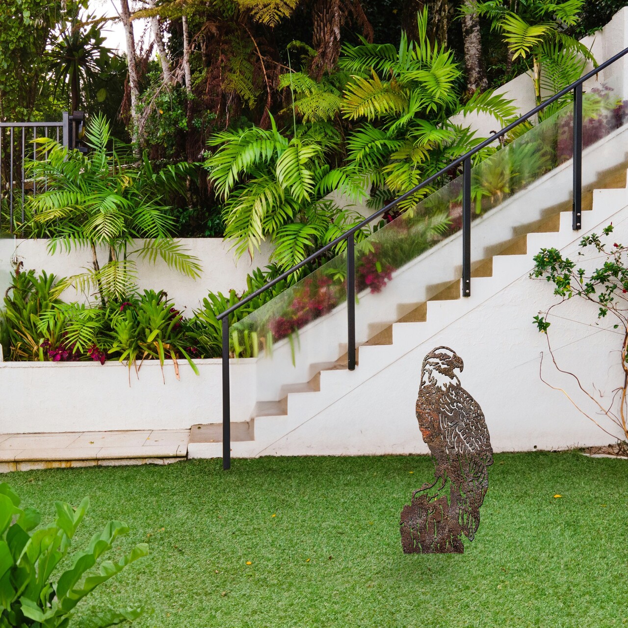 Obiect decorativ de grădină, Spy 02, 40x36 cm, Maro antichizat - imagine 3