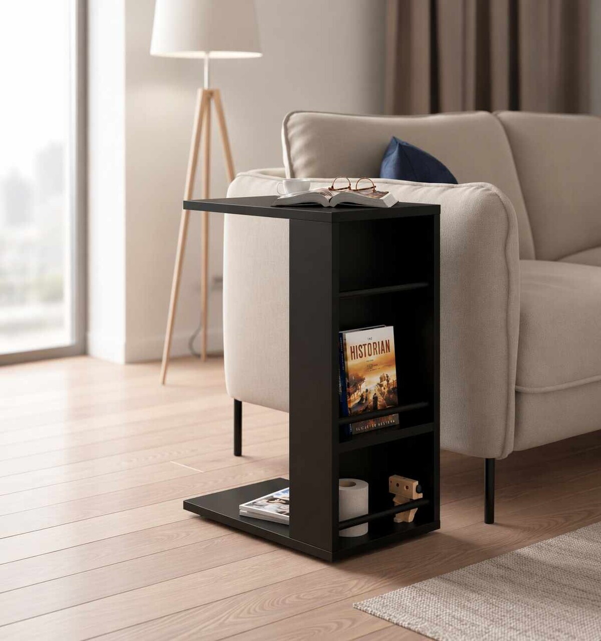 Masuta, Hanah Home, Pint-1, 44x65x29 cm, PAL, Negru