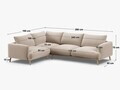 Coltar dreapta 4 locuri, Naomi, Micadoni Home, 280x195x75 cm, tesatura structurata, cappuccino