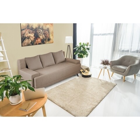 Canapea Extensibila Roma, 205x90x86 Cm + Lada De Depozitare, Bej