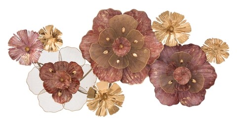 Decoratiune de perete Flowery, Mauro Ferretti, 117.5×57 cm, fier, multicolor Accesorii decorative