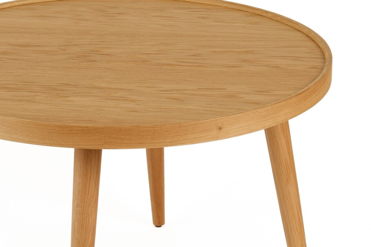 Masuta de cafea, Hanah Home, Polen 80, 80x48x80 cm, LEMN MASIV DE STEJAR, Stejar — imaginea 4