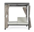Pat de zi Dream, Bizzotto, 188 x 208 x 205 cm, aluminiu/textilena/poliester, gri carbune