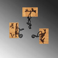 Decoratiune de perete, Naughty Monkeys, 50% lemn/50% metal, No 1: 24 x 3 x 25 cm, Nuc negru