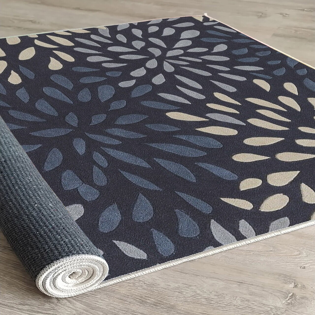 Covor, Woopamuk282, 100x200 cm, Bumbac/Poliester, Albastru navy - view 3