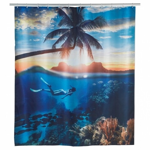 Perdea de dus Underwater, Wenko, 180x200 cm, 100% poliester, multicolor