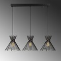 Lustra, Kirpi - 3088, Opviq, 104 x 30 x 130 cm, 3 x E27, 40W, negru