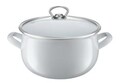 Oala emailata cu capac Garden, Ambition, 5.7 L, 22 cm, gri