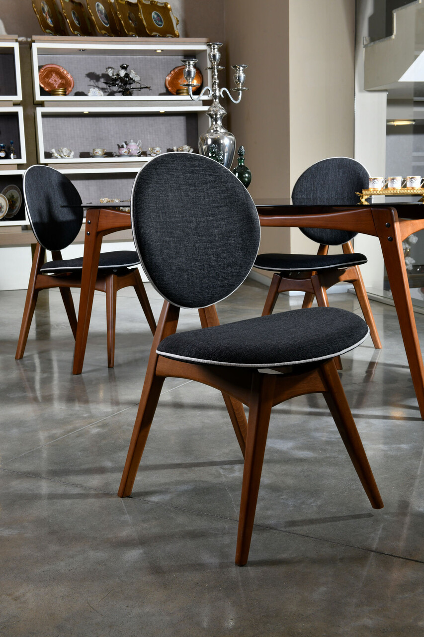 Set de scaune, Vow Chair, Touch v2, Lemn de carpen, Nuc / Antracit - 2 | YEO