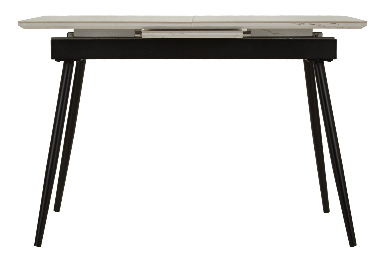 Masa extensibila dining, Mauro Ferretti, Matt, 120-150x80x75 cm, metal/ceramica, negru/alb - imagine 11