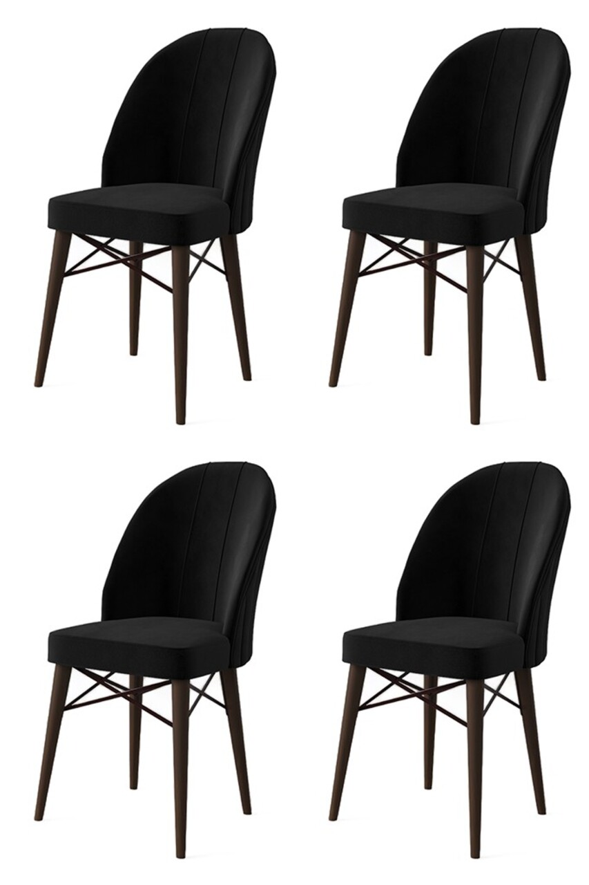 Set de scaune, Charlotte, Ritim, Metal, Negru/Maro