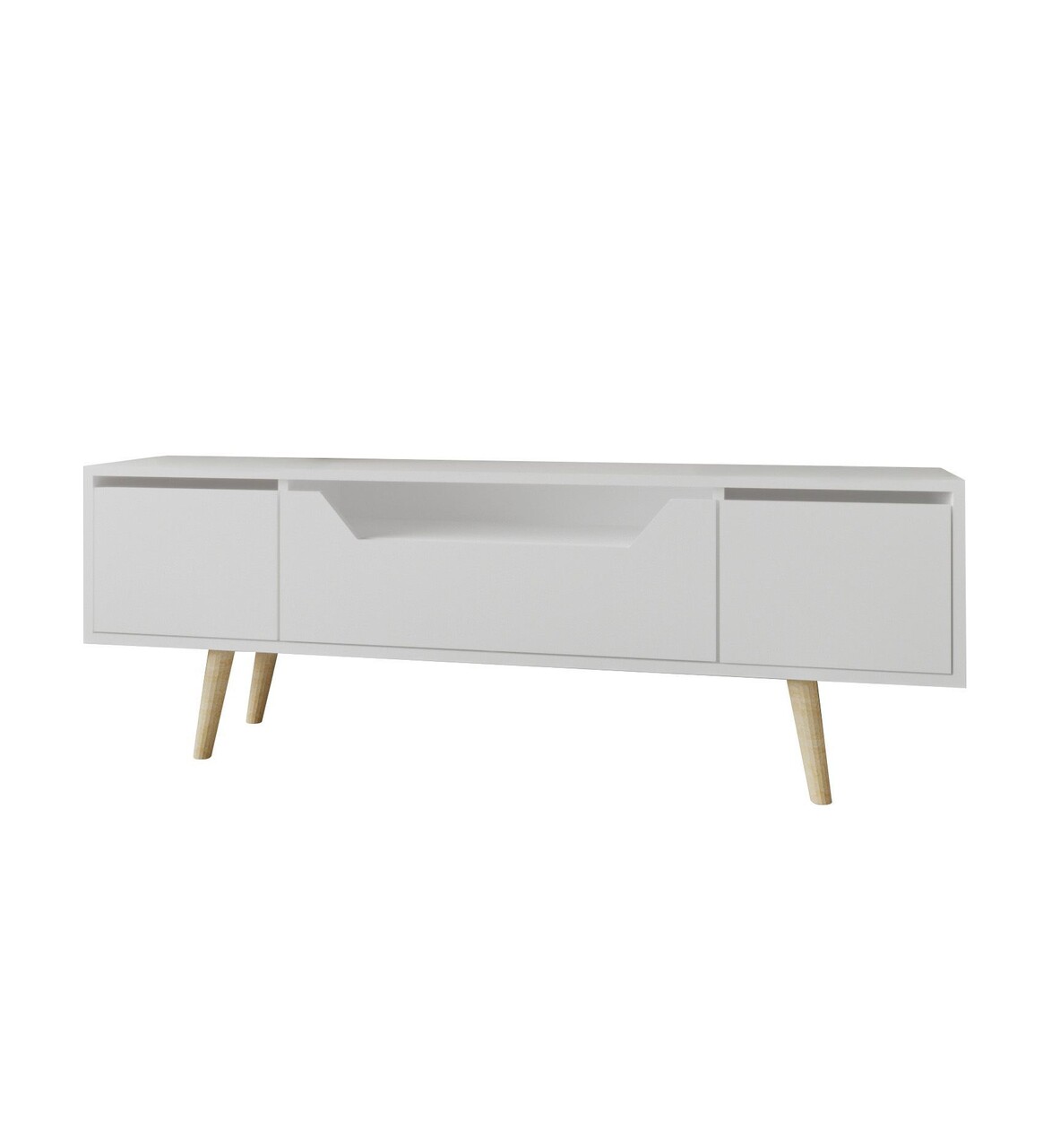 Comoda TV, Hanah Home, Roma 150, 150x53x29.8 cm, PAL, Alb - imagine 5