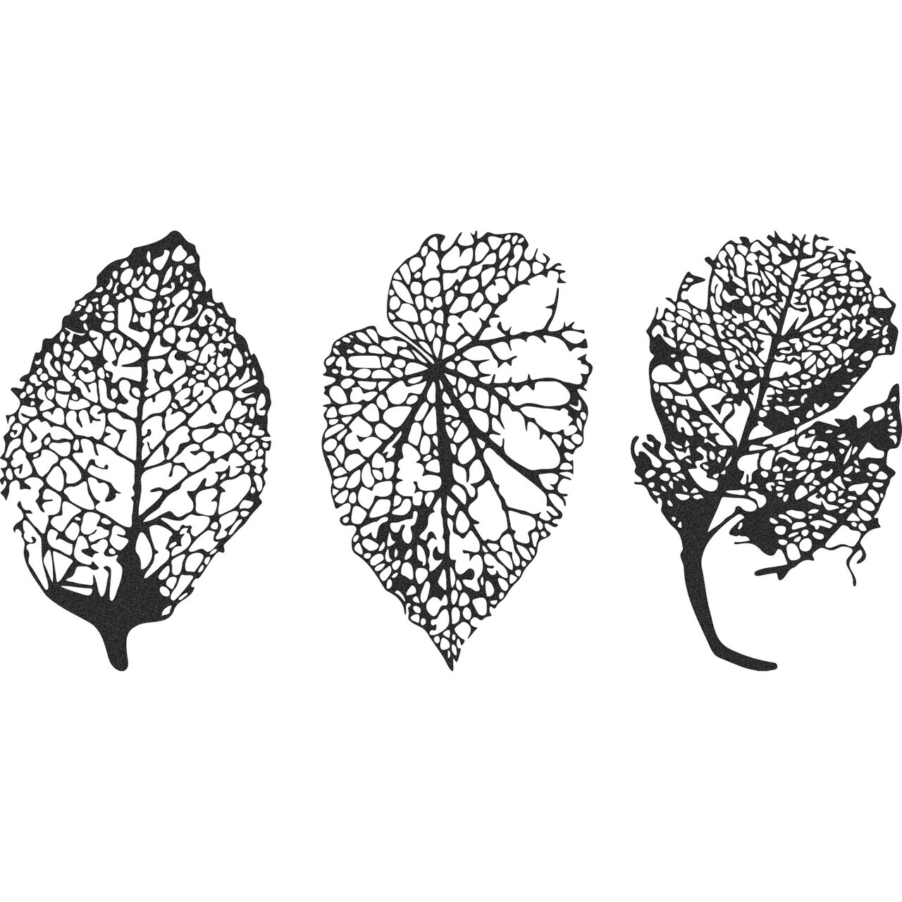 Set de accesorii decorative de perete din metal, RT-NMD-078, Dimensiune: 58,5 x 36 cm (3 bucăți), Negru — imaginea 2