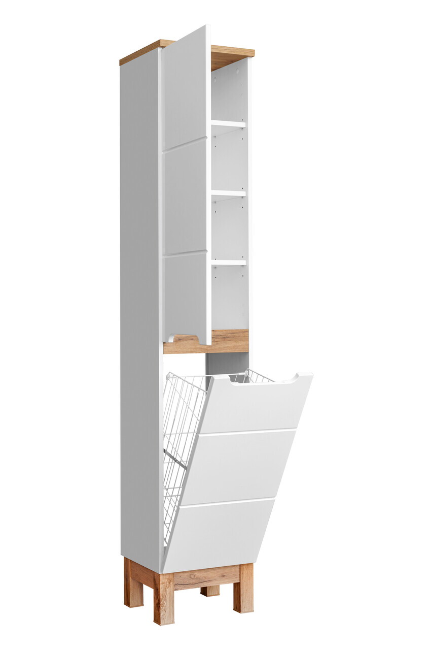 Set mobilier baie Bali White Lava 80 cm 804 1, dulapuri, masca cu lavoar si cabinet cu oglinda, Comad, MDF/PAL, alb - view 16