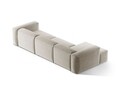 Coltar stanga 4 locuri, Bergamo, Cosmopolitan Design, 344x152x70 cm, tesatura structurata, bej