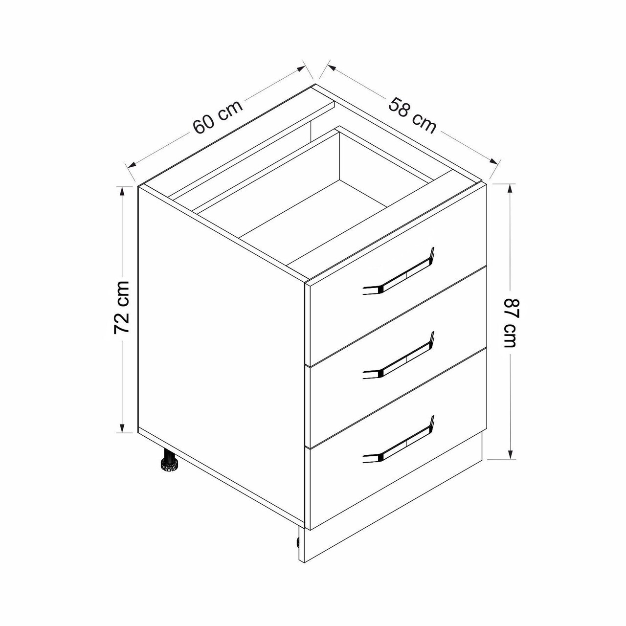 Dulap pentru bucatarie, Hanah Home, Minar, 60x87x58 cm, Alb / Dore — imaginea 7