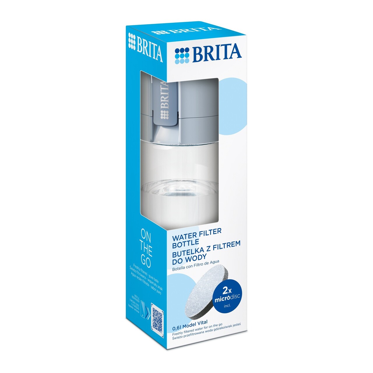 Sticla filtranta BRITA Vital 600 ml (Lightblue) + 2 filtre MicroDisc - imagine 9