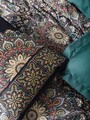 Lenjerie de pat dubla, Ornate - Petrol, Cotton Box, Bumbac Satinat