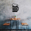 Decoratiune de perete, Beer Metal Decor, metal, 35 x 45 cm, negru