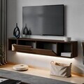 Comoda TV, Hanah Home, Twist LED, 160x29x29 cm, Maro