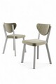 Set scaune 4 piese, Charlotte, Arfe, Crem/Alb