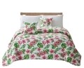 Cuvertura Mostera, Fashion Goods, 200x220 cm, microfibra, alb/roz/verde