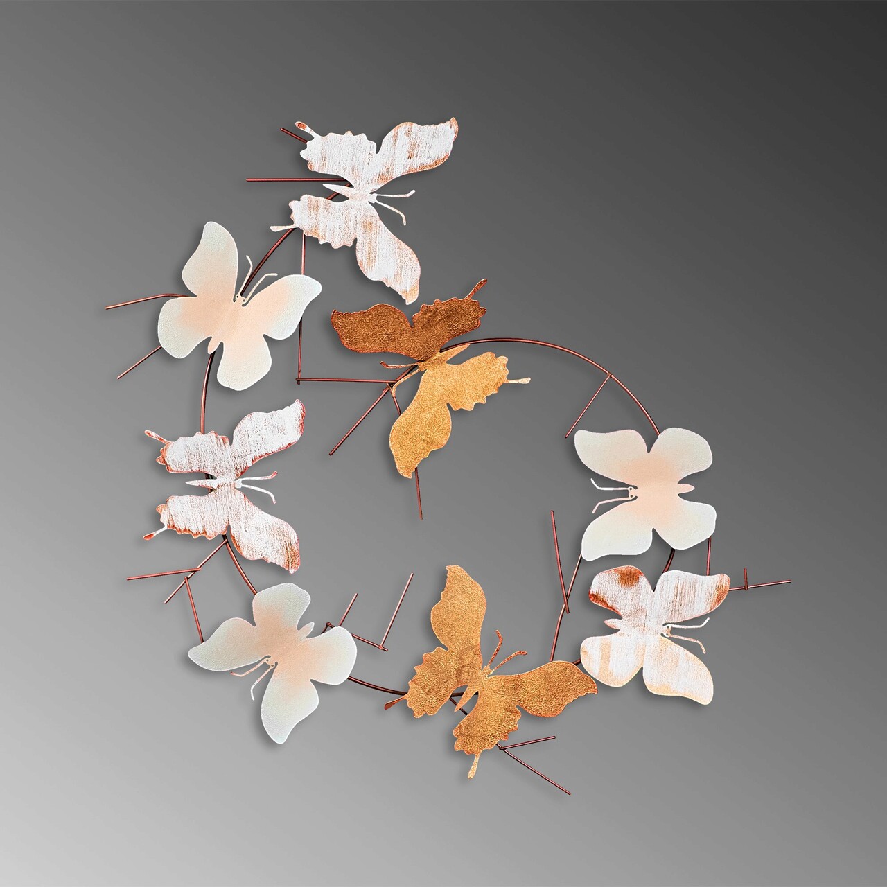 Decoratiune de perete, Butterflies, 80 x 80 x 4 cm, Multicolor - imagine 4