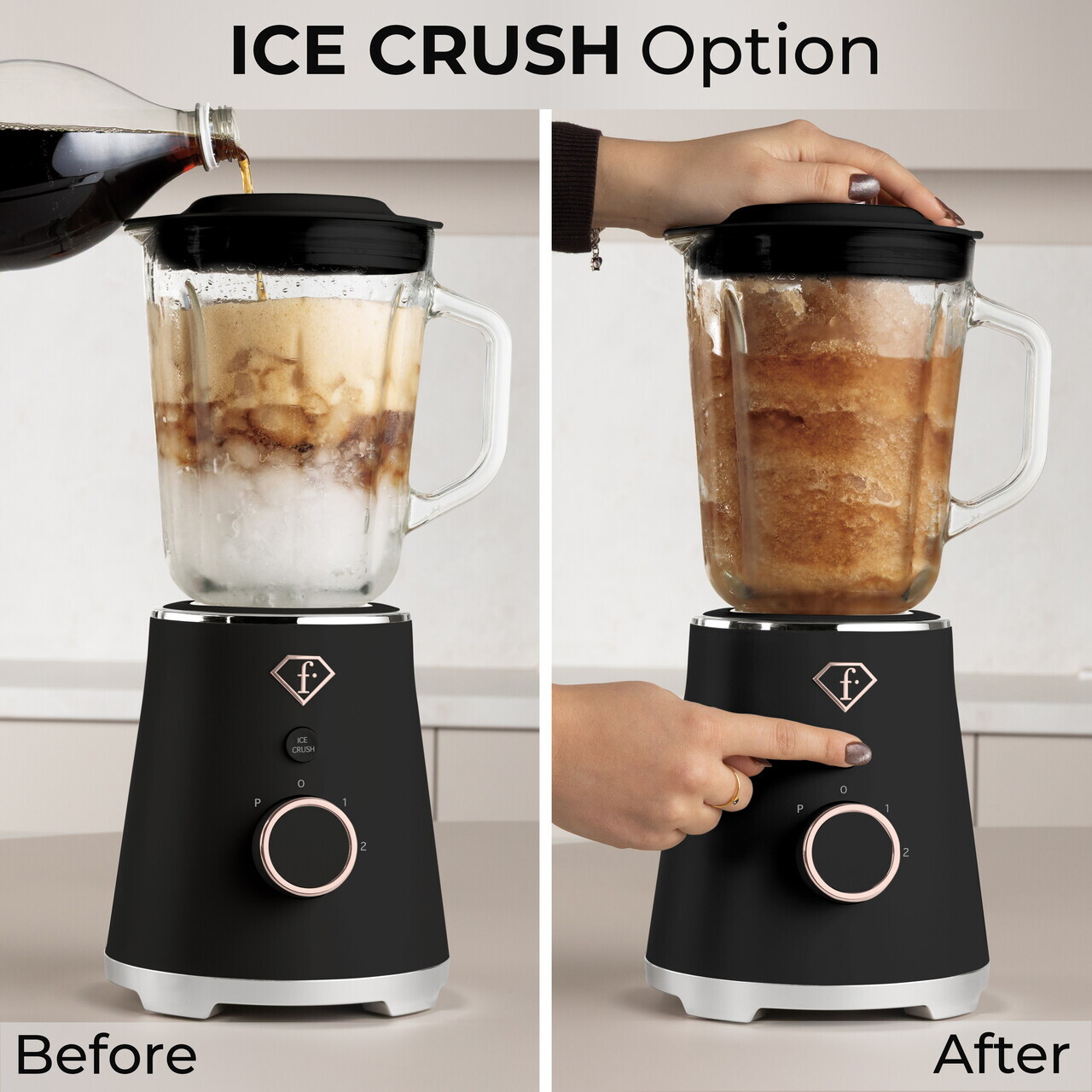 Blender de masa Fashion TV, Black Rose, 1.5L, 1000W, plastic/sticla, negru/transparent - view 9