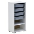 Comoda InArt, 45 x 30 x 92 cm, plastic, alb/gri