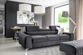 Canapea extensibila 3 locuri, ELTAP, SO-LAU-06NU, Laurence, 261x97x105 cm, lemn/poliester, gri inchis