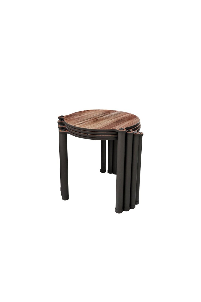 Set masute Nesting 4 piese, Poter, Lavia 4, MDF , Maro - 2 | YEO