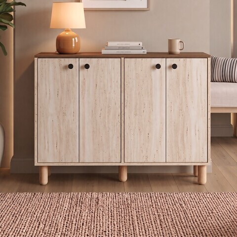 Consola, Hanah Home, Luvia, 150x100.82x29.6 cm, Travertin / Nuc Venezia
