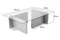 Masuta de cafea, Nordure, Flavio, 105x30x65 cm, Sticla temperata , Gri