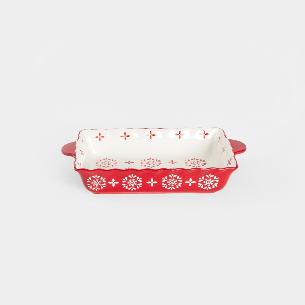 Tava de copt Bakin, Homla, 39x22x7 cm, ceramica, rosu/alb — imaginea 4