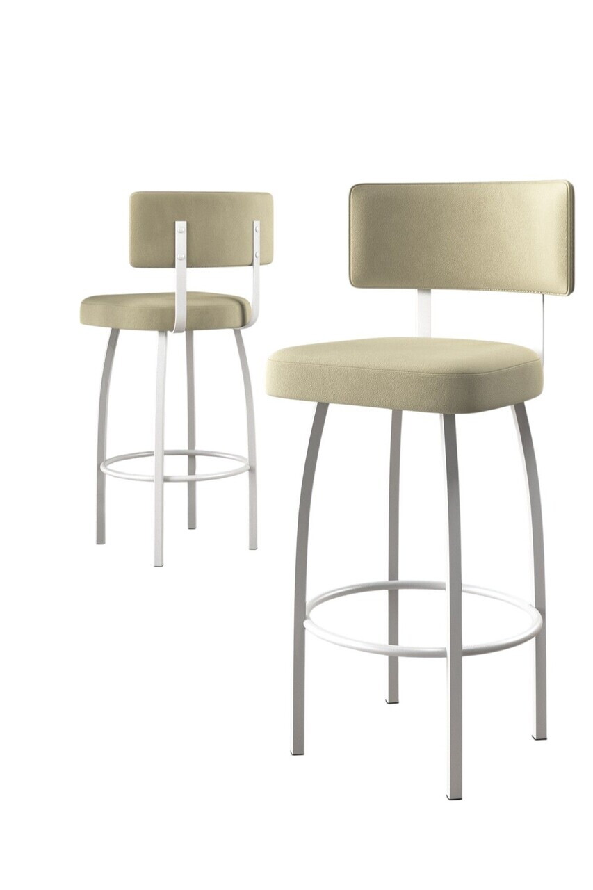 Set scaune  de bar 4 piese, Hanah Home, Wosa, Crem/Alb — imaginea 2