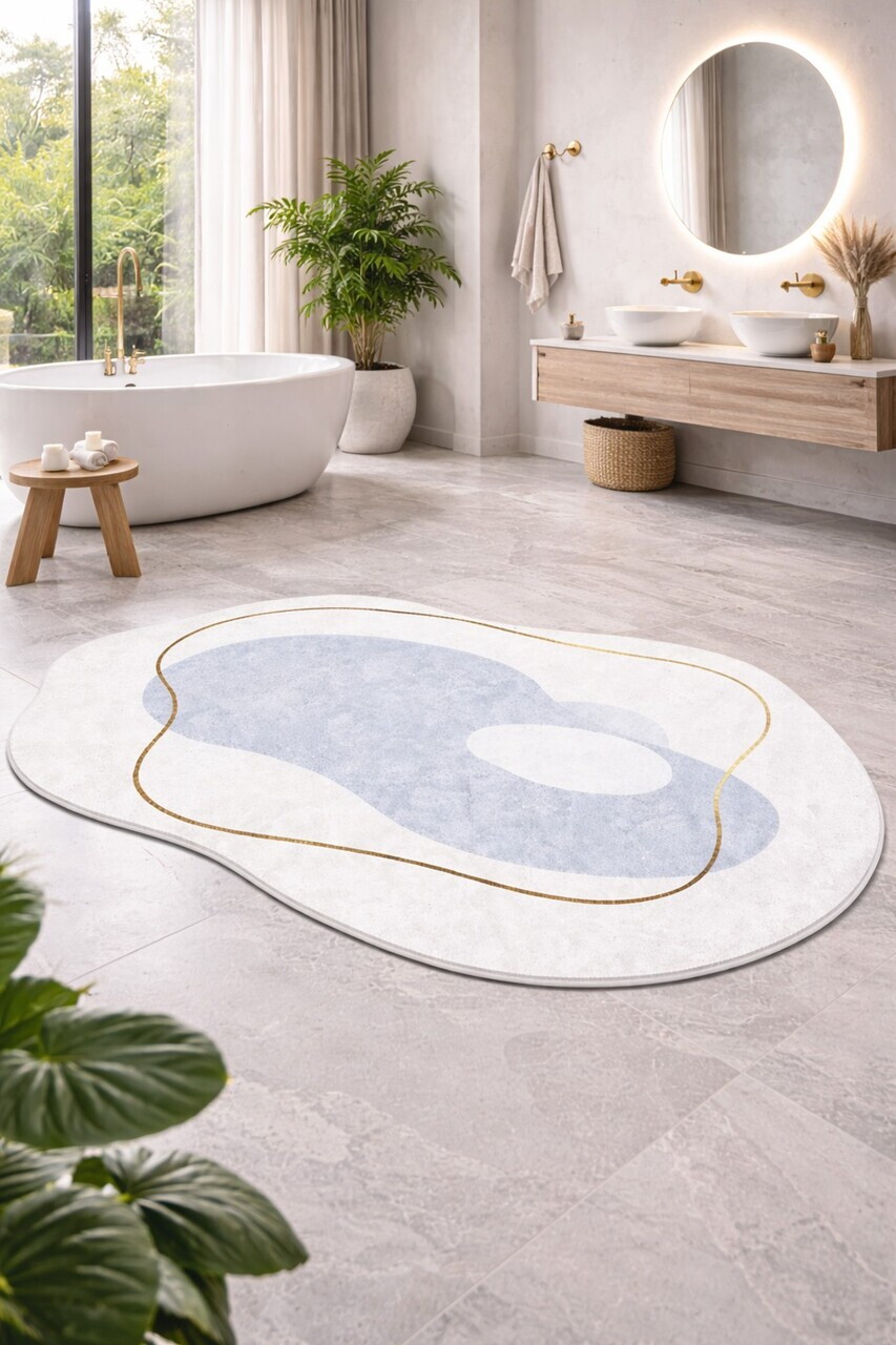 Covor, CLR-0000478-008, 100x200 cm, Poliester, Albastru