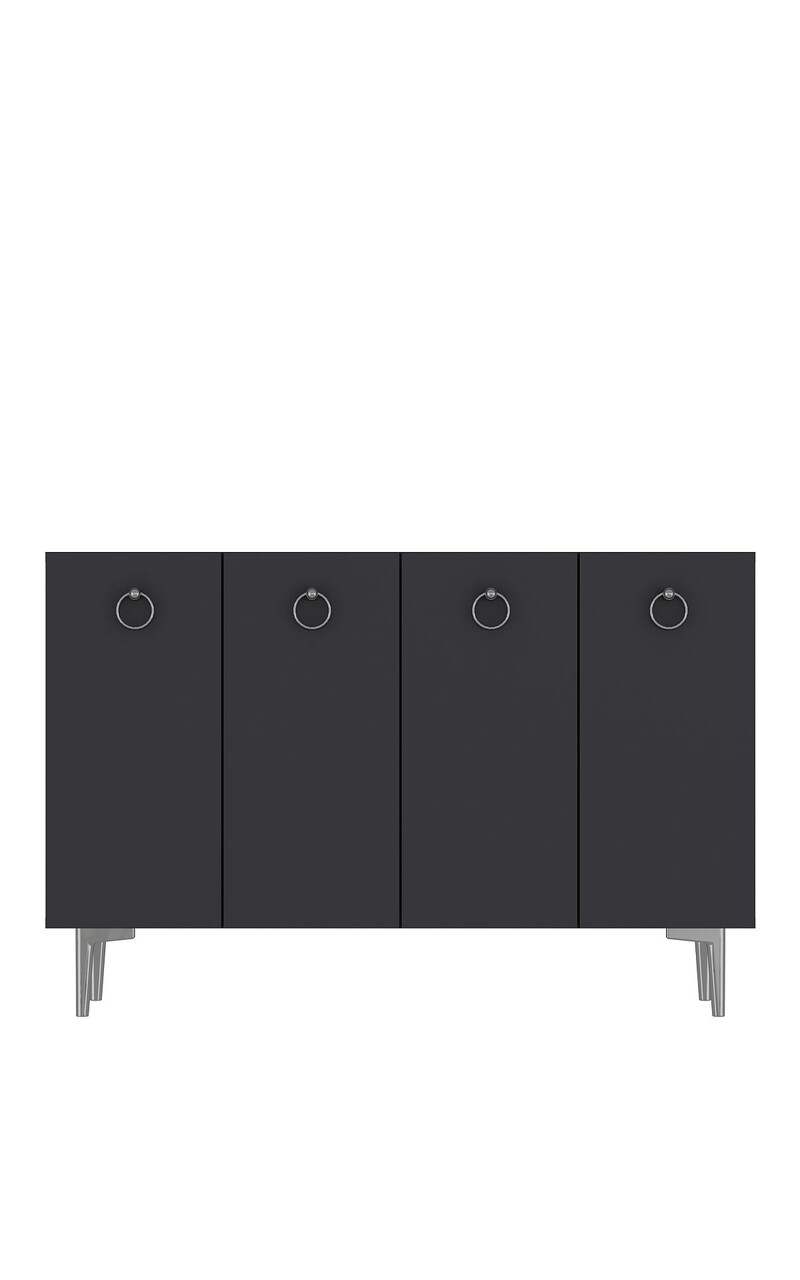 Consola, Hanah Home, Efes, 120x80x29.6 cm, PAL , Antracit / Argintiu - view 3