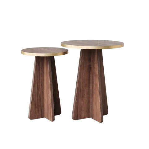 Set masuta de cafea, Neostill, Mushroom 2, PAL, Aur / Nuc