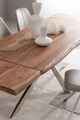 Masa extensibila Arkansas,Bizzotto,inox/lemn de salcam,180-260x90x77 cm