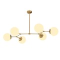 Lustra, Damar - 6322, Opviq, 100 x 58 x 48 cm, 6 x E27, 40W, galben/alb