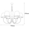 Lustra, Pardo - 3011, Opviq, 75 x 85 cm, 6 x E27, 40W, aramiu antic