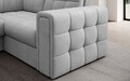 Coltar extensibil stanga 5 locuri ELTAP, LT-84MO, Blewett, 299x198x82 cm, lemn/poliester, gri deschis