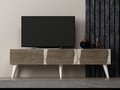 Comoda TV, Odessa, Veas, 150x30x43 cm, PAL, Marmură / Nuc